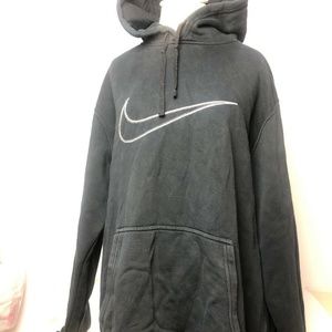 Vintage Nike Swoosh Sweatshirt Hoodie Size XL Blac